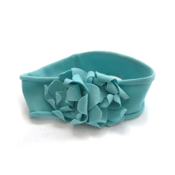 Girl's Blue Soft Fabric Floral Stretch Headband